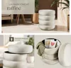 Tabouret ALTU rembourré avec rangement - Aspect velours Voir les images du produit 5
