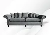 Chesterfield 4 Sitzer Grau Wohnzimmer Leder Neu Couchen Produktbild-Vorschau 1