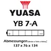 Baterie YUASA YB7-A 8 AH Náhled obrázku produktu 2
