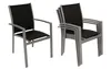 Two garden chairs, one shown individually and the other stacked with three other chairs. Produktbild-Vorschau