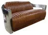Sofa Vintage 2-Sitzer Ledersofa im Retro Stil Echtleder Produktbild-Vorschau 1