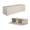 A beige TV lowboard shown in two views: closed and open. Produktbild-Vorschau
