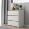 Komoda - 60x77x37 cm - biela - s 3 zásuvkami - stabilná - Náhľad obrázku produktu 4