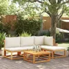 Gartensofa ohne Armlehnen mit Kissen Holz Akazie & Rattan Produktbild-Vorschau 3