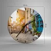 Wanduhr - Rund - Glasuhr - stadt straße katze - 40x40cm - Produktbild-Vorschau 3