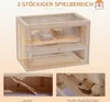 PawHut Hamsterkäfig aus Holz für Zwerghamster Nagerkäfig Produktbild-Vorschau 4