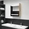 vidaXL LED-Bad-Spiegelschrank Weiß und Eichen-Optik Produktbild-Vorschau 2