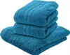 A stack of three teal towels on a white background. Anteprima dell’immagine prodotto