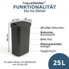 Mülleimer 25l mit Deckel, Schwingdeckel Abfalleimer Küche Produktbild-Vorschau 2