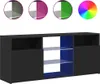 vidaXL TV-Schrank mit LED-Leuchten Schwarz 120x30x50 cm Produktbild-Vorschau 3