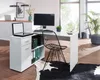 FineBuy Design Eckschreibtisch Weiß mit Regal 120 cm Produktbild-Vorschau 3
