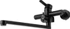 A black kitchen faucet mounted on a white background. Produktbild-Vorschau