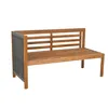 A wooden bench with a gray woven side panel, shown against a white background. Podgląd zdjęcia produktu