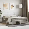 The Living Store Bettgestell mit Kopfteil Metall Weiß Produktbild-Vorschau 1