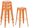 A stack of orange metal bar stools and a single orange metal bar stool. Náhľad obrázku produktu