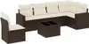 vidaXL 7-tlg. Garten-Sofagarnitur mit Kissen Braun Poly Produktbild-Vorschau 1