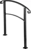 A black metal handrail for outdoor stairs, shown against a white background. Podgląd zdjęcia produktu