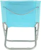 A back view of a folded blue camping chair with a metal frame. Anteprima dell’immagine prodotto