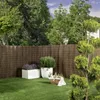 A garden scene with a privacy screen, planters, and a picnic basket. Produktbild-Vorschau