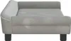 vidaXL Pelíšek pro psy Light Grey 100x50x21 cm Velvet Náhled obrázku produktu 4
