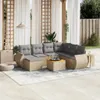 vidaXL 8-tlg. Garten-Sofagarnitur mit Kissen Beige Poly Produktbild-Vorschau 2