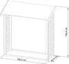 A line drawing of a wooden log store with dimensions indicated. Produktbild-Vorschau