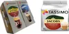 A collage of Tassimo coffee pods and packaging. Produktbild-Vorschau