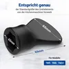 A black kitchen appliance accessory is shown with dimensions indicated by dashed lines and text. Produktbild-Vorschau