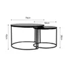 Couchtisch Rund,Satztisch 2er Set,Schwarz Marmor Couchtisch Produktbild-Vorschau 8