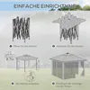 Diagrams showing the setup steps for a gazebo. Produktbild-Vorschau