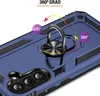 Close-up of a blue phone case with a rotating ring stand. Produktbild-Vorschau