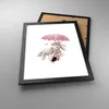 Gerahmtes Poster - Schwarzer Rahmen - Hasen Regenschirm Produktbild-Vorschau 3