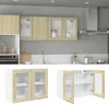 A kitchen scene with wall cabinets and a sink, and two separate images of a wall cabinet. Produktbild-Vorschau
