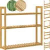 Étagère de rangement 2en1 en bambou 3 niveaux 54x60x15cm Voir les images du produit 2