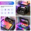 LVSOMT Nachttisch Schwarz mit RGB-Beleuchtung, integrierter Produktbild-Vorschau 4