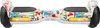 A hoverboard with a colorful, graffiti-like pattern is shown from a side view against a white background. Náhled obrázku produktu