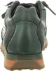 The back view of a green sneaker with an orange sole. Voir les images du produit