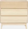 A front view of a light wood sideboard with three drawers. Produktbild-Vorschau
