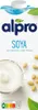 A carton of Alpro Soya Drink Natur with a splash of milk and some soybeans. Podgląd zdjęcia produktu