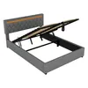 A bed frame with the mattress support mechanism lifted, revealing storage space underneath. Náhled obrázku produktu