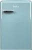 A close-up front view of a retro-style refrigerator. Produktbild-Vorschau