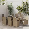 Maison Exclusive - 9-tlg. Garten-Essgruppe mit Kissen Poly Produktbild-Vorschau 1