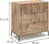 A chest of drawers with dimensions indicated by measurement lines and text. Produktbild-Vorschau