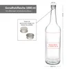 12x láhev s rovným hrdlem 1L + šroubovací uzávěr stříbrná Náhled obrázku produktu 5