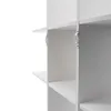 Close-up view of a white modular shelving unit, showing the connection points between sections. Produktbild-Vorschau