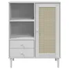 vidaXL Highboard SENJA Rattan-Optik Weiß 90x40x112 cm Produktbild-Vorschau 5