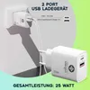 2er-Set Dual 25Watt USB Ladegerät, 1x USB-C und USB-A, PD- Produktbild-Vorschau 5