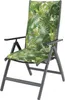 A high-backed garden chair with a green palm leaf pattern cushion, shown against a white background. Produktbild-Vorschau