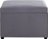Pouf HAKU grigio - MDF, tessuto in velluto a coste, L/A/P: Anteprima dell’immagine prodotto 3