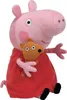 A plush toy of Peppa Pig holding a smaller teddy bear. Produktbild-Vorschau